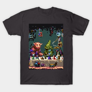 A goblin market selling strange items pixel art T-Shirt